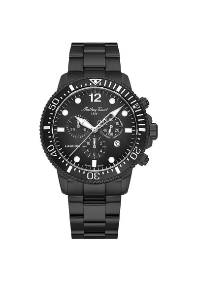 Mathey Tissot H123chnn Swiss Made 10 Atm Suya Dayanıklı Çelik Kordonlu Quartz Siyah Erkek Kol Saati Siyah