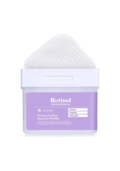 Dermal Retinol Peptid Kaldırma Pedi - Bakuchiol İle Yaşlanma Karşıtı Ve Kırışıklıklar İçin Kore Toner Pedi - Vegan Saf Pamuklu Kare Pedler - Yüksek Kapasiteli, 120 Yaprak