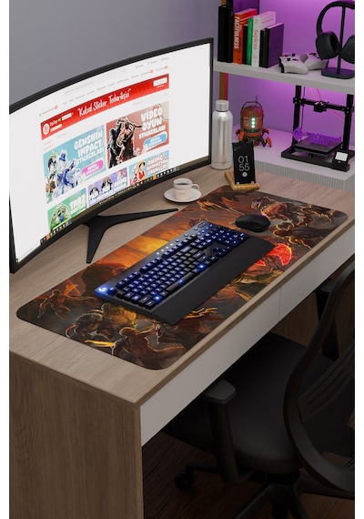 Doom Kaymaz Dikişli Kauçuk Oyuncu Mousepad V2 - 90x40 Xxl Gaming Mouse Pad Fare Altlığı