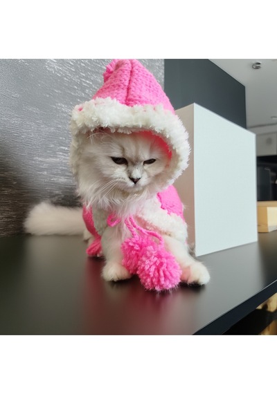 Kedi Ve Köpek İçin Pembe Kapüşonlu Pelerin