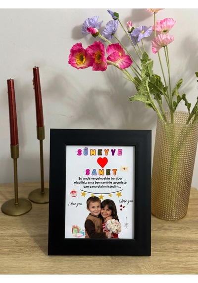 Kişiye Özel Çocukluk Fotoğraflı Poster İsim, Mesaj Ve Fotoğrafla Unutulmaz Hediye Tasarımı 15x21