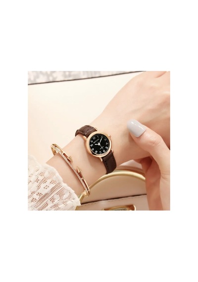 Adorn Yuvarlak Vintage Retro Saat Sedef