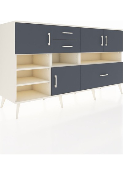 Hyperion Konsol 7 Raflı 3 Çekmeceli 4 Kapaklı 176x44x99 Aytaşı-an Aytaşı-antrasit