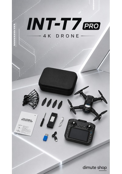 Katlanabilir 4k Kamera Drone Wifi Fpv, 360 Takla, Işık Sensörü Int-t7 Pro