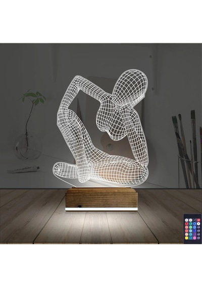 Luvivia Minimalist Heykel Kadın 3d Lamba - Masa Gece Lambası Şeffaf