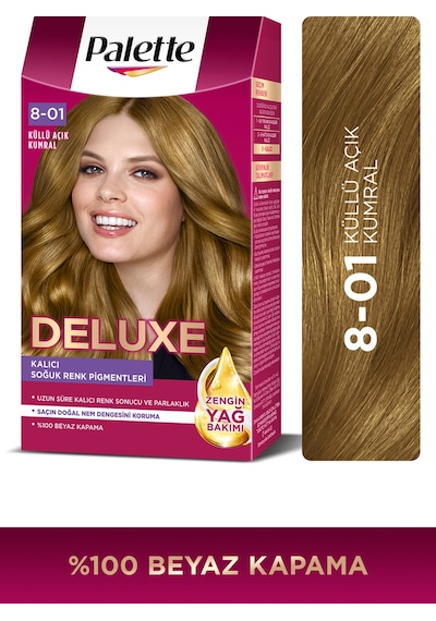 Palette Deluxe Yoğun Renkler 8 - 01 Küllü Açık Kumral Saç Boyası