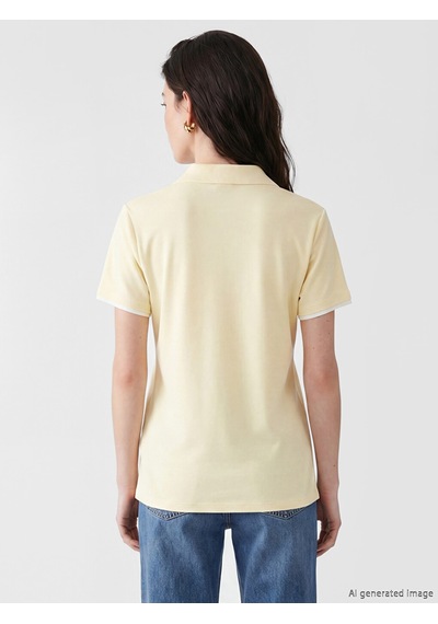Lcw Comfort Sarı Polo Yaka Kadın Tişört