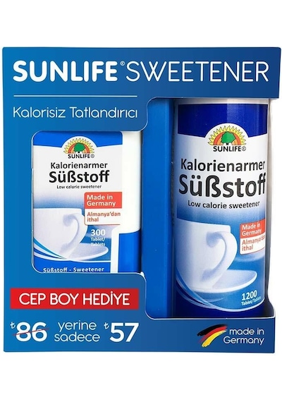 Sunlife Tatlandırıcı 1200 Tablet 300 Tablet -