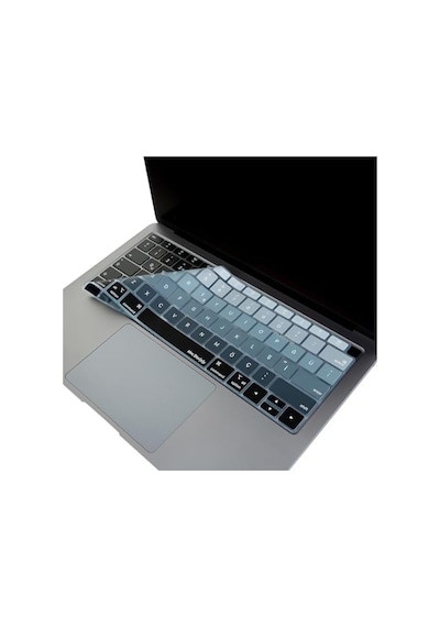 Türkçe Q Klavye Koruyucu Macbook Air 13 A1932 A2179 A2337 M1 Uyumlu Us Amerikan Düz Enter Ansı Türkçe Baskılı Silikon Keyboard Cover Siyah Gri