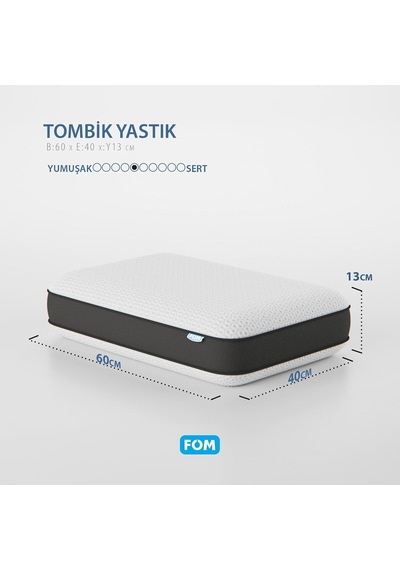 ' Tombik Masajlı Visco Yastık - Boyun Düzleşmesi, Boyun Fıtığı - Ortopedik Boyun Yastığı, 60 X 40 X 13, Siyah