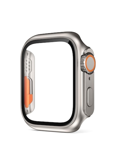 Apple Uyumlu  Watch 7 8 45 MM Ultra Görünümlü Kasa Dönüştürücü Ekran Koruyucu 25 Beyaz