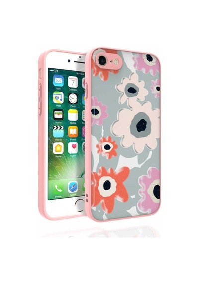 Apple Uyumlu iPhone 8 Plus Kılıf Desenli Kamera Korumalı Parlak Zore Nora Kapak NO5