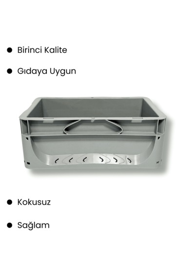 Alpbx 1.kalite Gri Plastik Kutu & Kasa 30x20x12 Cm - 5 Litre