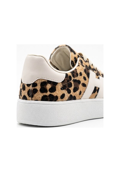 V.S.H Velvet Kadın Yüksek Tabanlı Leopar Sneaker Spor Ayakkabı Terra -2514