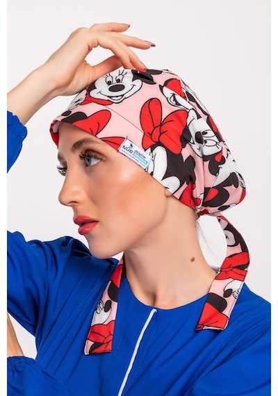 Tesettür Hemşire Bonesi - Pudra Mickey Lacivert