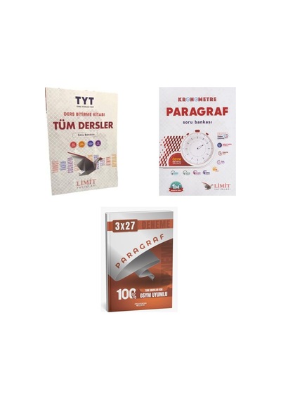 2027 2027 Tyt Limit Tüm Dersler Soru + Kronometre Paragraf Soru + Anla Kazan Paragraf Deneme 3'lü Set