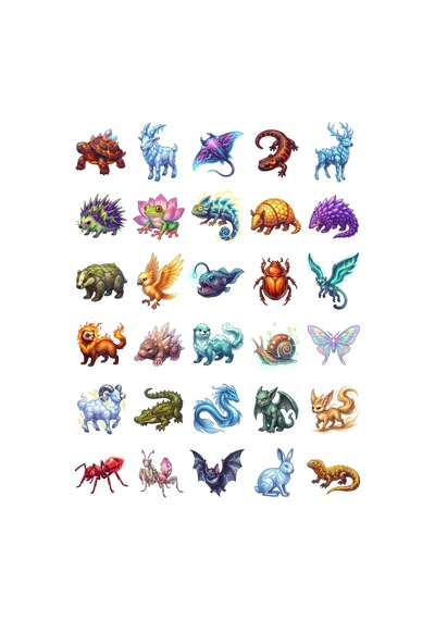 30 Adet Fantastik Element Canlısı Sticker Seti - Laptop, Defter, Telefon