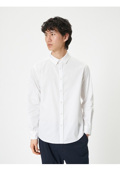 Koton Basic Gömlek Uzun Kollu Düğmeli Klasik Yaka Slim Fit Beyaz 4sam60171hw Beyaz