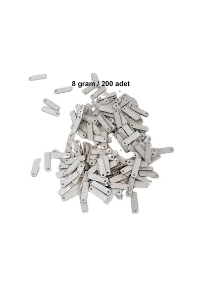 Jenerik Mat Beyaz 15 X 5 Mm Dantel Oya Yazma Halhal Abiye Lazer Kesim Pul 200 Adet / 8 Gram