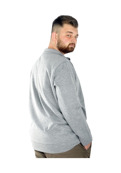 Mode Xl Buyuk Beden Erkek Hırka Fermuarlı Stell Dik Yaka 20571 Grimelanj 001