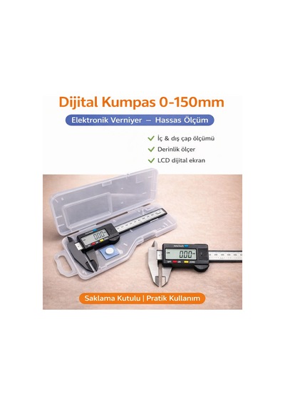 Senbang Dijital Kumpas 0 150 Mm Elektronik Verniyer Kumpas İç Dış Çap Ve Derinlik Ölçer