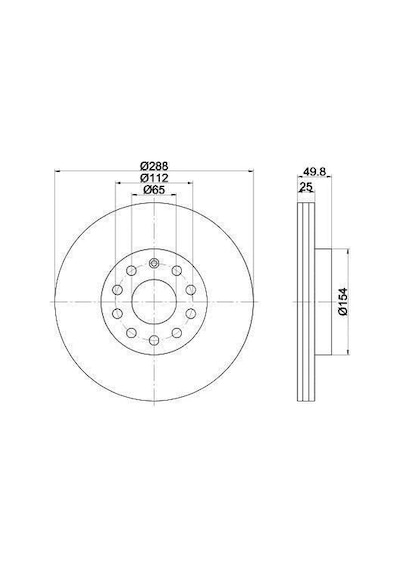 Volkswagen Eos Ön Fren Disk 2007-2011 1k0615301k Bg3833c 1.4tsı, 1.6 Fsı