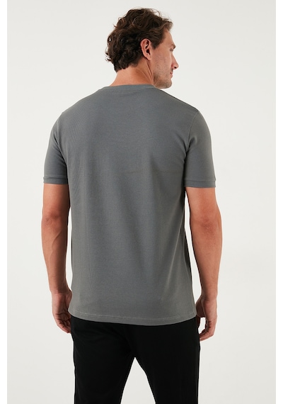 Buratti Streç Pamuklu Slim Fit Sıfır Yaka Erkek T Shirt 5902639 Açık Haki
