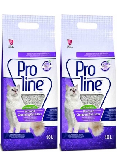 Proline Lavanta Kokulu İnce Topaklaşan Bentonit Kedi Kumu 2 x 10 L