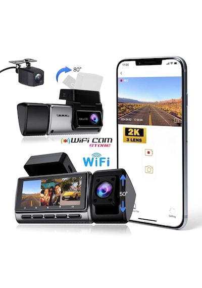 3 Kameralı 2k Ultra Hd Wi-fi Araç Kamera Seti