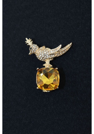 Zirkon Taşlı Anka Kuş Broş. Yaka İğnesi Anka Kuş Broş. Taşlı Anka Broş. Kadın Broş. Anka Kuşu Broş. Gold