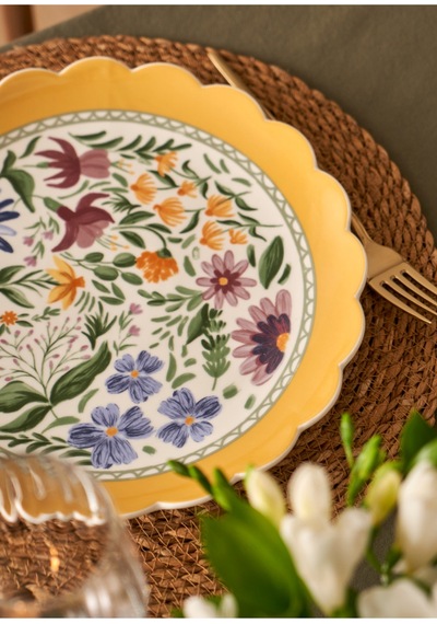 Bella Maison Bianca New Bone Servis Tabağı 26 Cm Çok Renkli