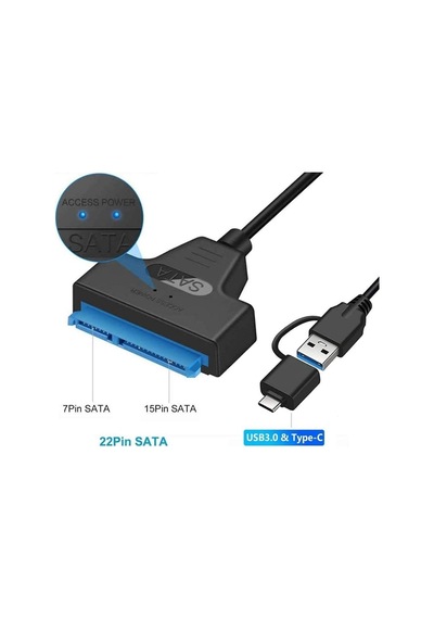 A4204 2in1 Usb 3.0 Type-c To 2.5 İnç Sata Hdd Ssd Çevirici Dönüştürücü Standart