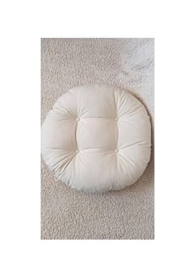 Makrome Alt Salıncak Minderi Yer Sandalye Minderi 60x60 Ekru Ekru