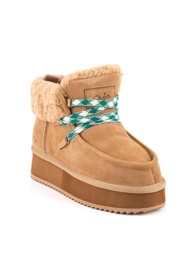 Guja 24k400-1 Bilek Boy Kürklü Hafif Deri Kadın Bot Camel