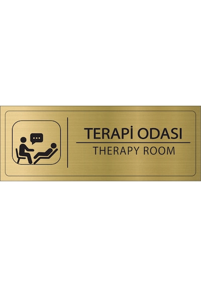 Mayeka Terapi Odası İsimlik Altın Metal Kapı İsimliği Levhası Yönlendirme Tabelası