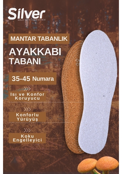 Silver Deri Koku Yapmaz Kesilebilir Ayakkabı Gözenekli Tabanlık 35-45