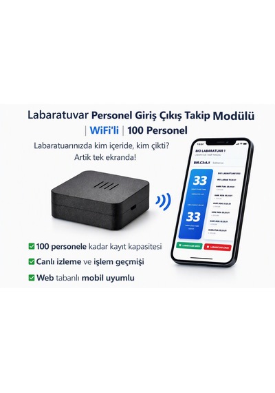 Laboratuvar Personel Giriş Çıkış Takip Sistemi Wifi'li 100 Personel