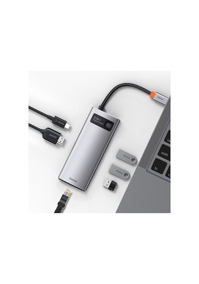 Baseus Metal Gleam 6İn1 Multifonksiyonel Type C Hub Dock Station