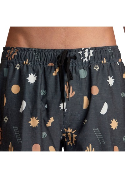 Rvca Rvca Atlas Elastic Erkek Siyah Boardshort 3837 Çok Renkli