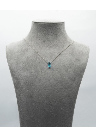 Doğan Diamond 925 Ayar Rodyum Kaplama 3Ct Blue Topaz Kolye -Raccolta Di Gocce