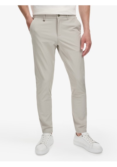 Cacharel Bej Slim Fit Pamuk Karışımlı Beli Lastikli Kanvas Pantolon