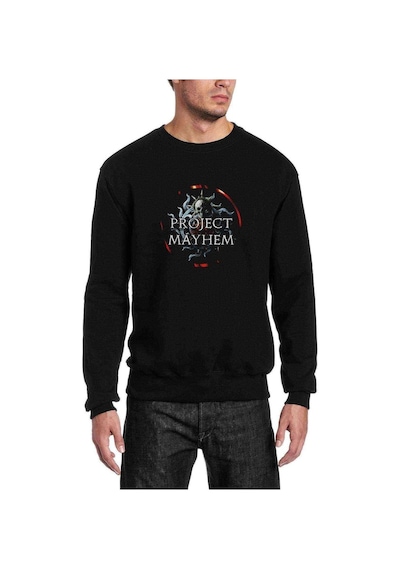 Fight Club Project Mayhem Baskılı Siyah Erkek Örme Sweatshirt (529007436)