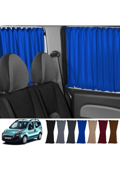 Pandami Citroen Nemo 2007-2015 Uyumlu Mavi Raylı Oto Perde Takımı