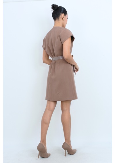 Dorne Moda Kemerli Mini Elbise - Düğün - Mezuniyet - Ofis Şıklığı Kahverengi Kahverengi Dorne Moda Kemerli Mini Elbise - Düğün - Mezuniyet - Ofis Şıklığı Kahverengi Kahverengi