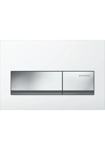 Geberit Kumanda Kapağı Alpha50 - Çift Basmalı - Beyaz Beyaz