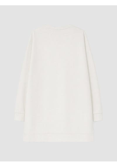 Lcw Modest Beyaz Taşlı Soft Touch Kadın Sweatshirt Tunik