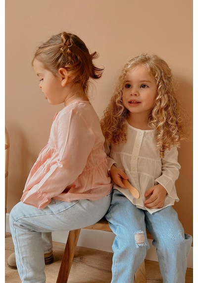 Oliventhekid Pembe Vual Kız Gömlek Pembe Pembe