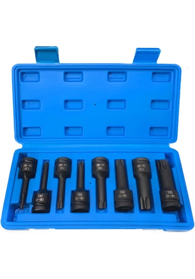 8 Parça 1/2 Havalı Darbeli Torx Lokma Seti T30-t40-t45-t50-t55-t