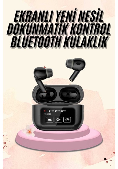 Kulak İçi Bluetooth Kulaklık Ekranlı Müzik Dinleme Çağrı Cevaplama Siyah Diğer