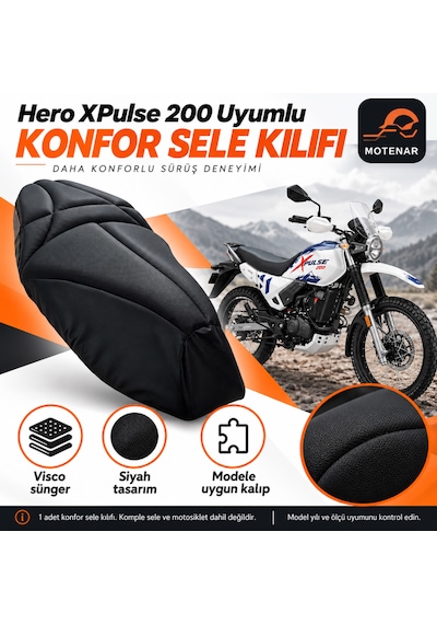 Motenar Hero Xpulse 200 Uyumlu Visco Konfor Sele Kılıfı Siyah